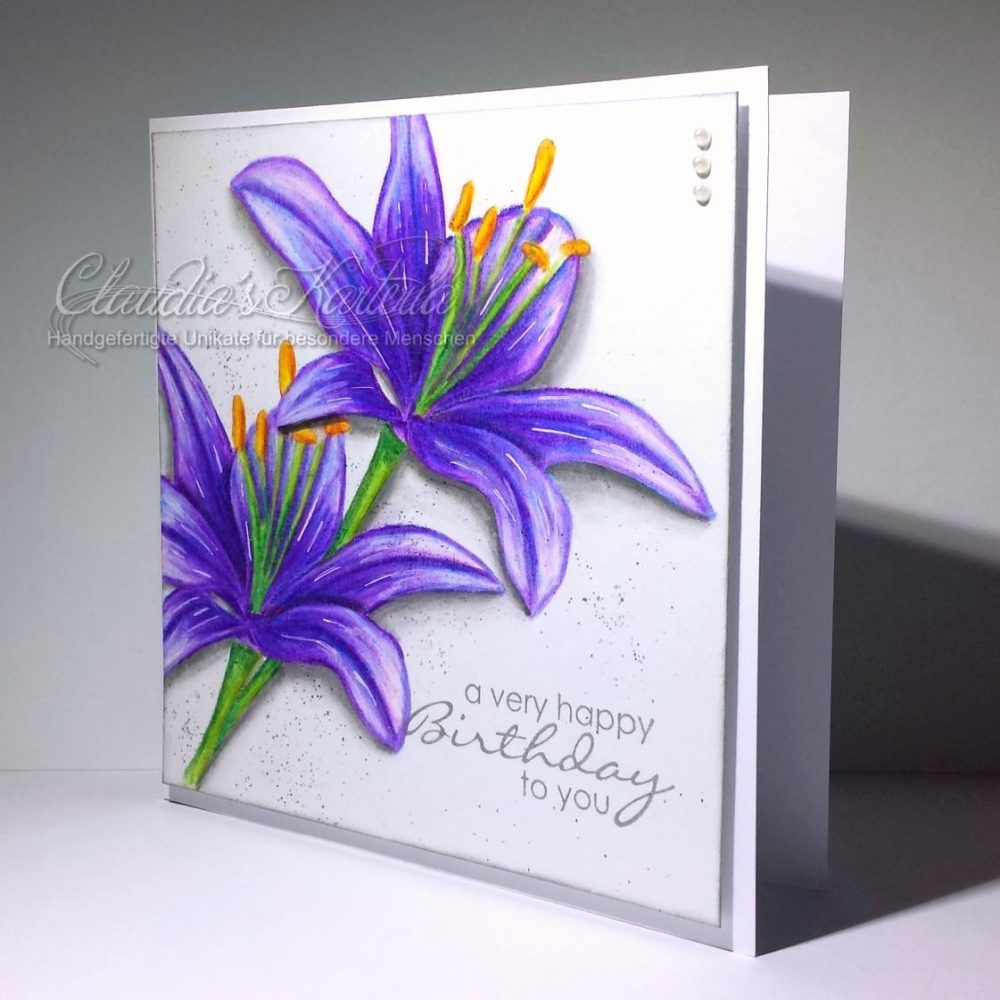Lilientraum in violett | Geburtstagskarte