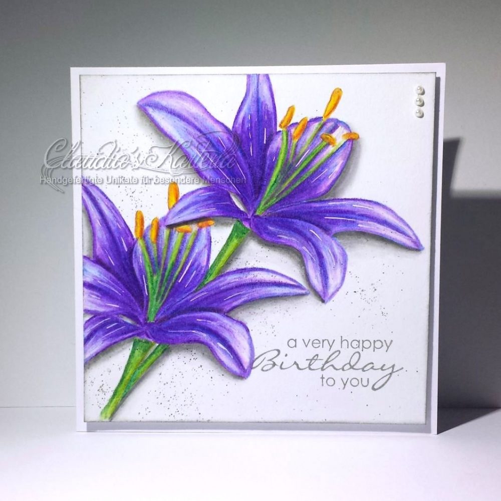 Lilientraum in violett | Geburtstagskarte