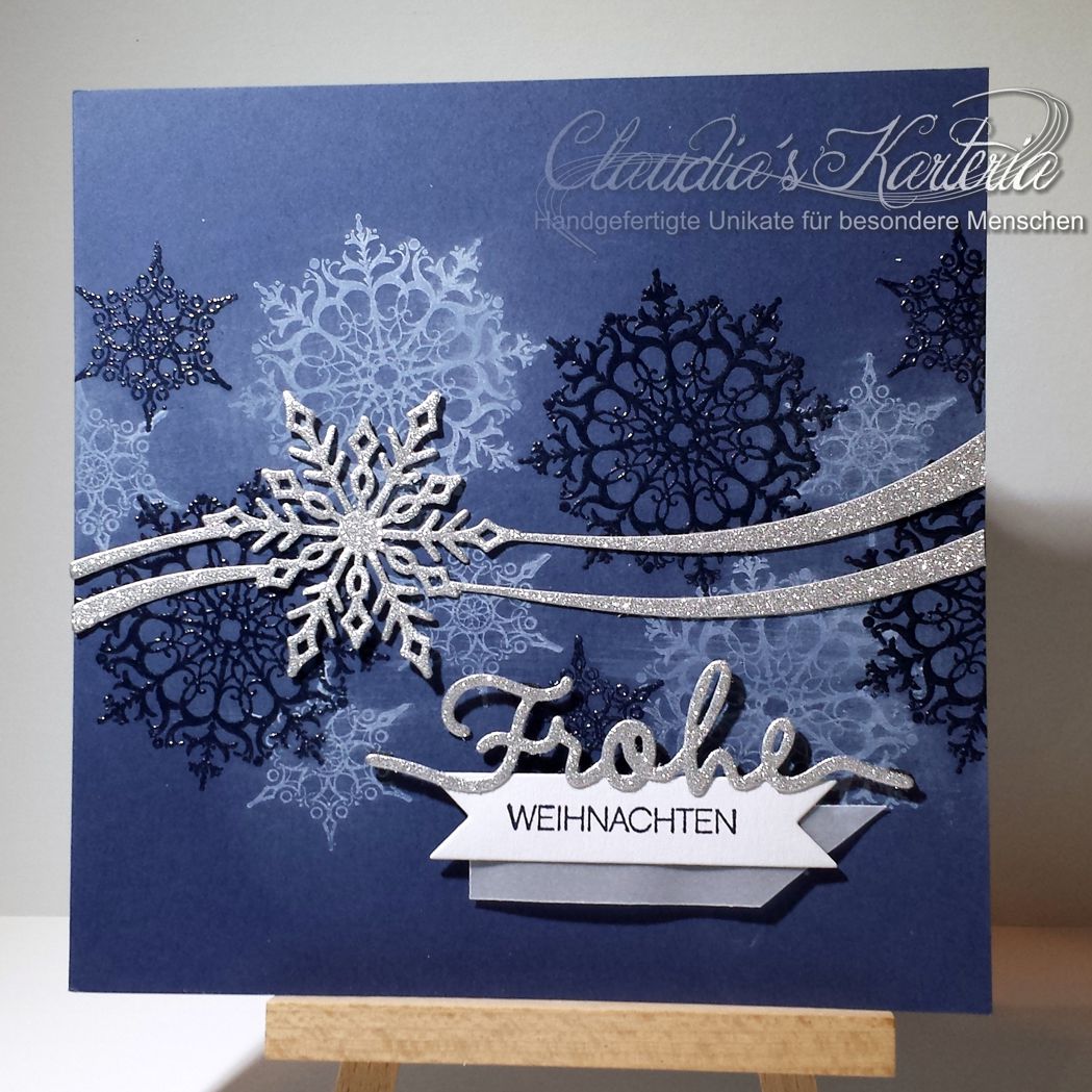 Glitzernde Frohe Weihnachten Weihnachtskarte Claudia's Karteria