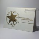 Frohe Weihnachten Glitzersternkreis creme-gold | Weihnachtskarte