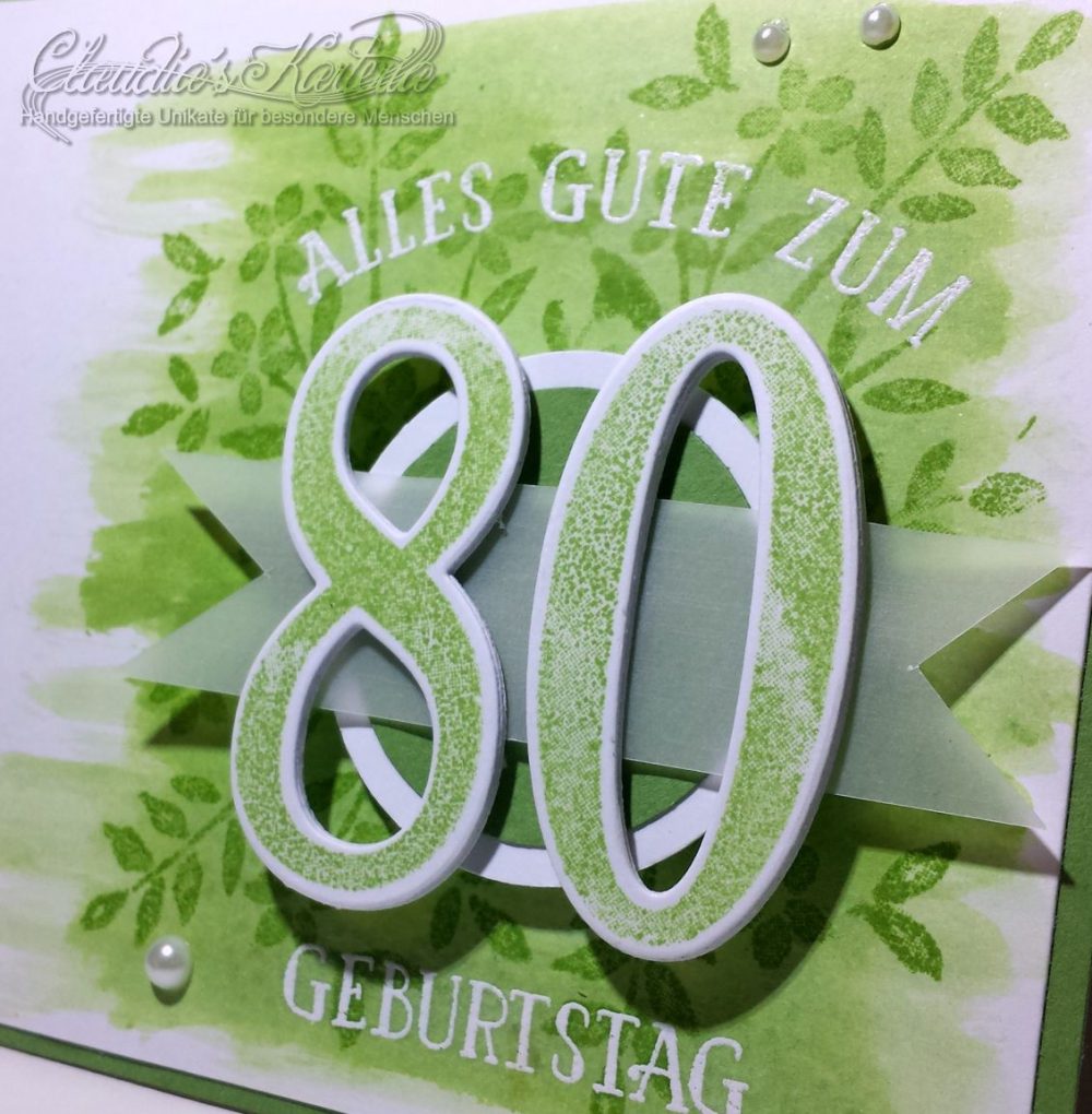 Zum 80igsten alles Gute in grün | Geburtstagskarte
