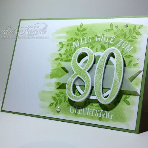 Zum 80igsten alles Gute in grün | Geburtstagskarte