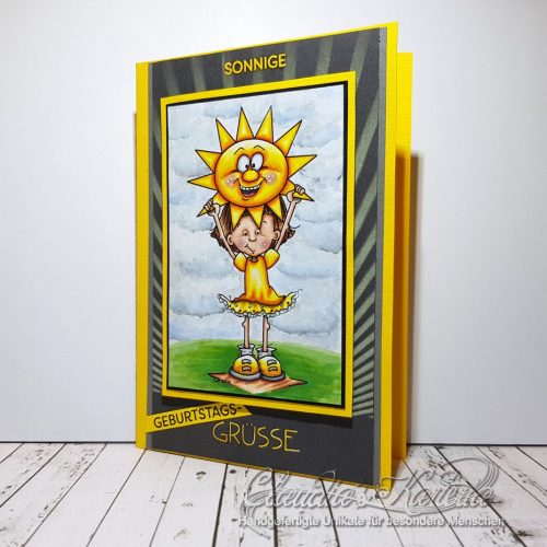 Eine Sonne zum Geburtstag auf gelb | Geburtstagskarte