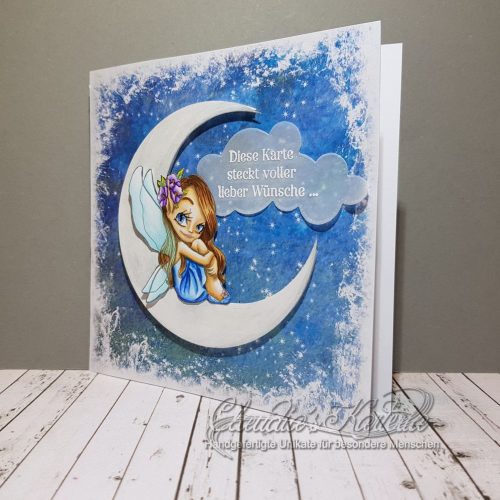 Liebe Wünsche von der bezaubernden Mond-Elfe | Geburtstagskarte