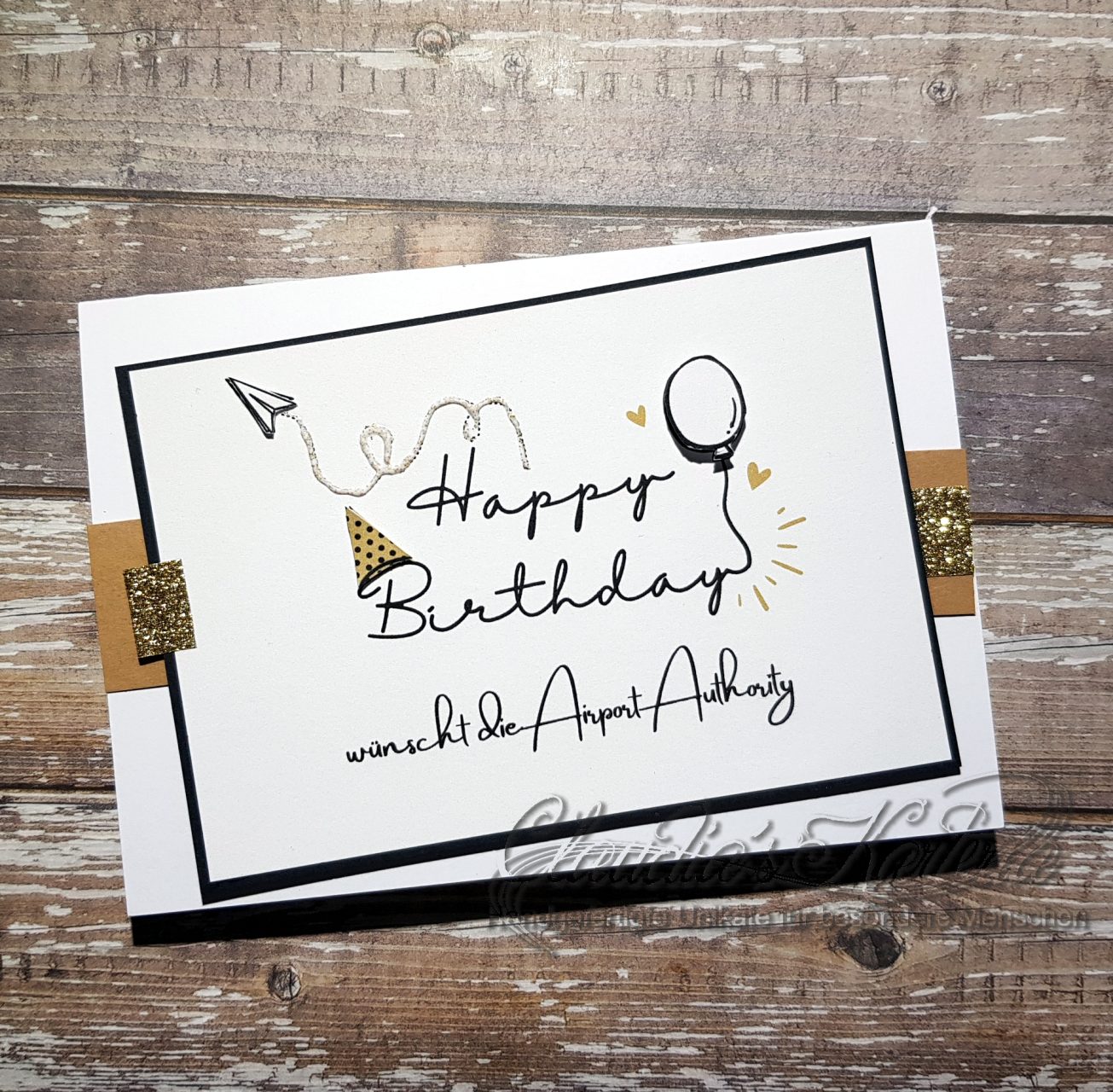 Happy Birthday Handlettering Geburtstagskarte Claudia's Karteria